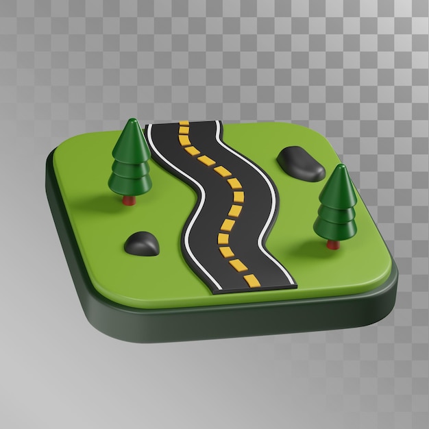 PSD ilustración 3d de carretera