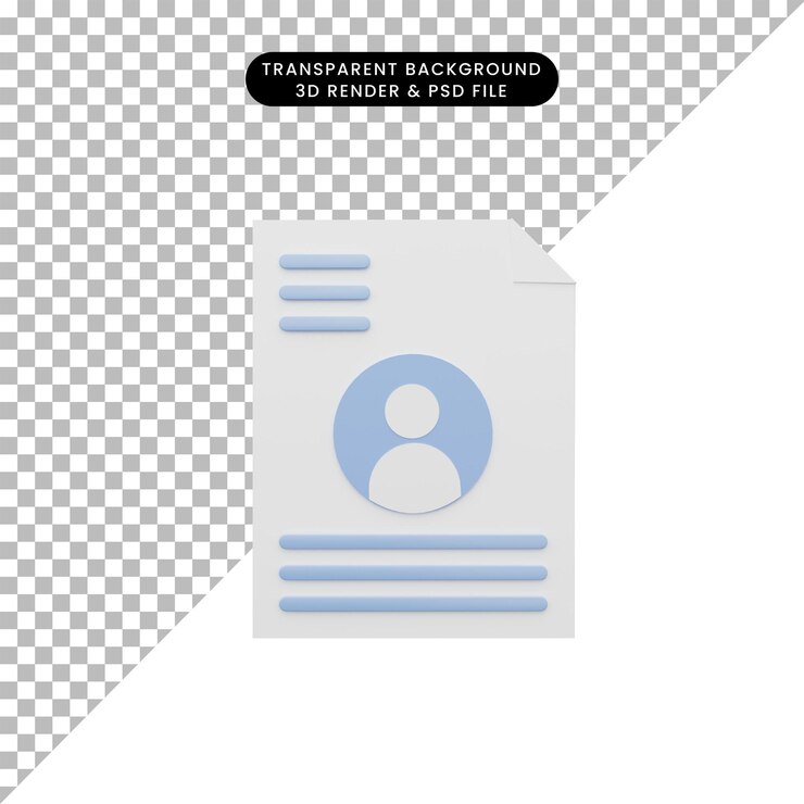 PSD ilustración 3d de carta con icono de personas