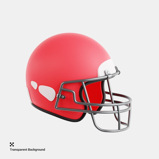 Ilustración en 3D del casco protector y la camiseta para el fútbol americano