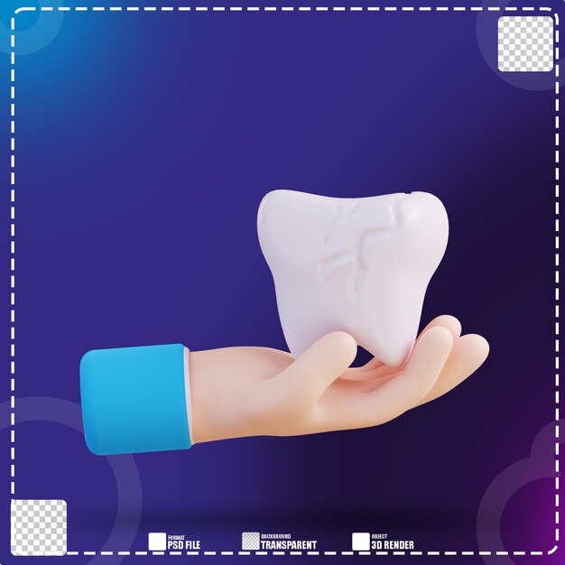 Ilustración 3d de cavidades de sujeción de mano 2