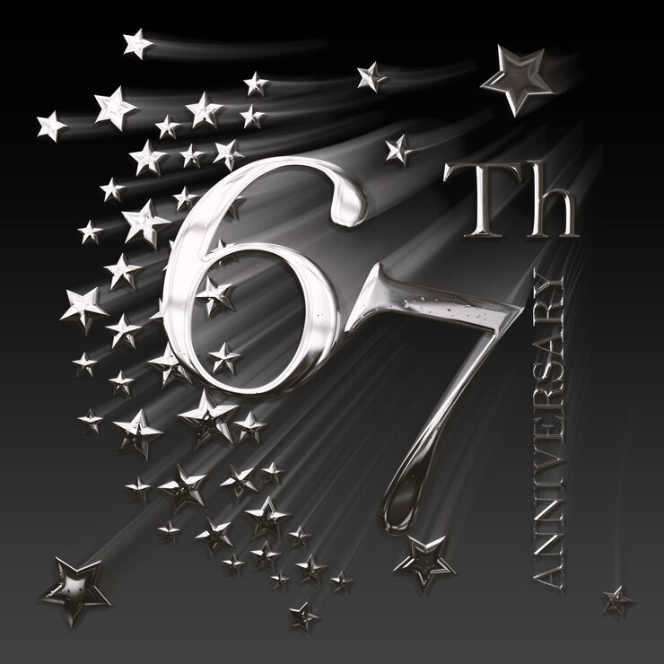 PSD ilustración 3d celebración del 67 cumpleaños