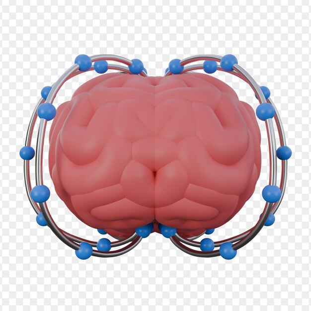 Ilustración en 3d del cerebro de la ia