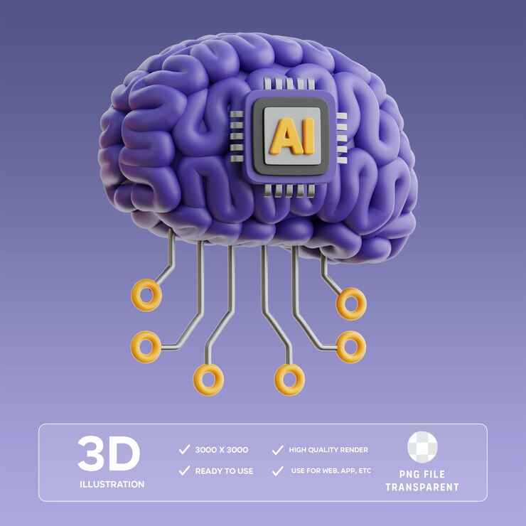 Ilustración 3D del cerebro de PSD ai