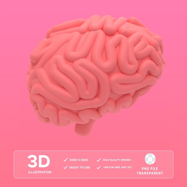 Ilustración 3D del cerebro de PSD