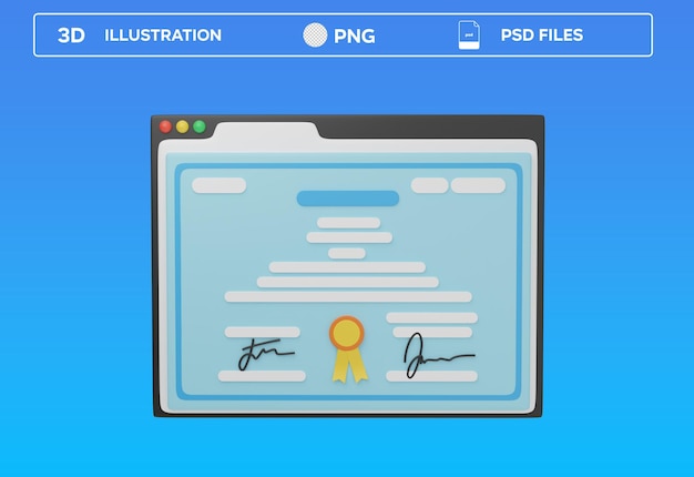 Ilustración 3D del certificado EC