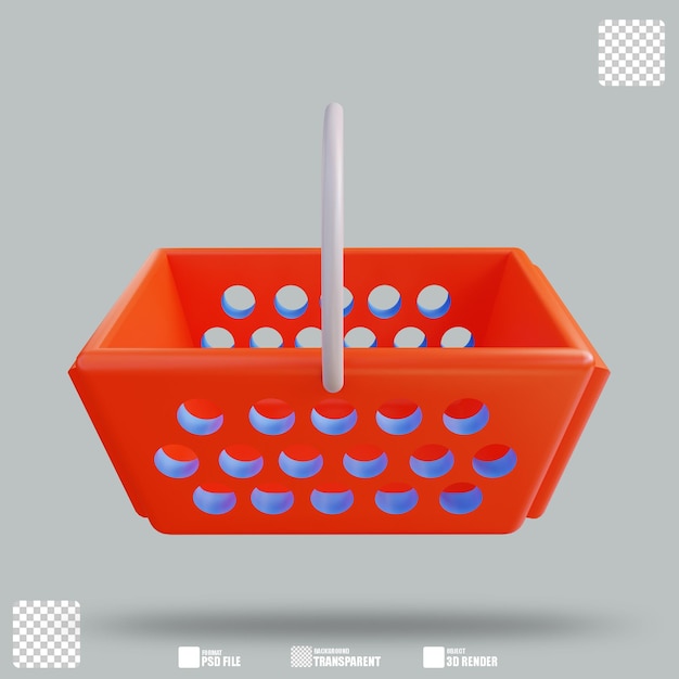 Ilustración 3D Cesta de la compra 2