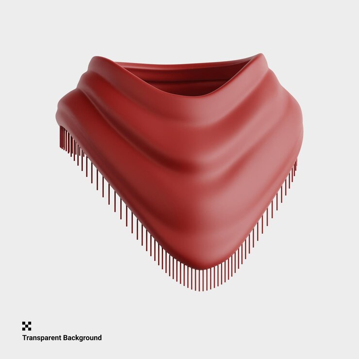 PSD ilustración en 3d de un chal de moda para el clima frío