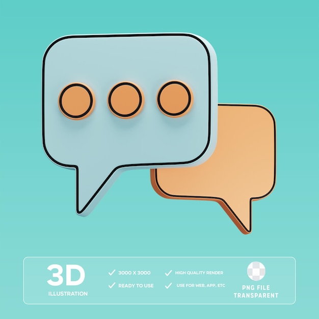 Ilustración en 3D del chat de PSD