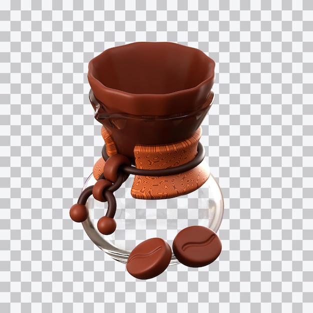 Ilustración en 3D de Chemex