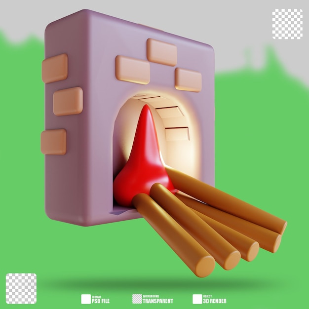 Ilustración 3d chimenea 2