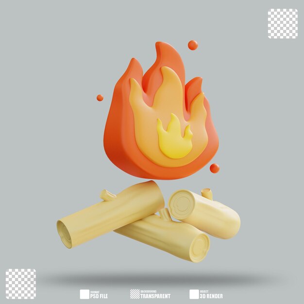 Ilustración 3d chimenea 3