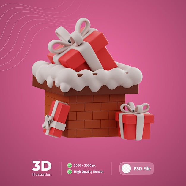 PSD ilustración 3d de la chimenea para la infografía de la aplicación web, etc.