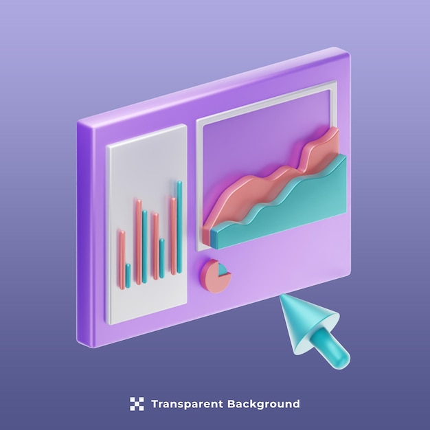 PSD ilustración 3d de ciencia de datos