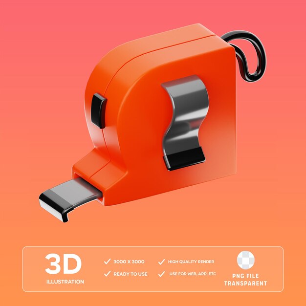 Ilustración 3D de la cinta de medición PSD
