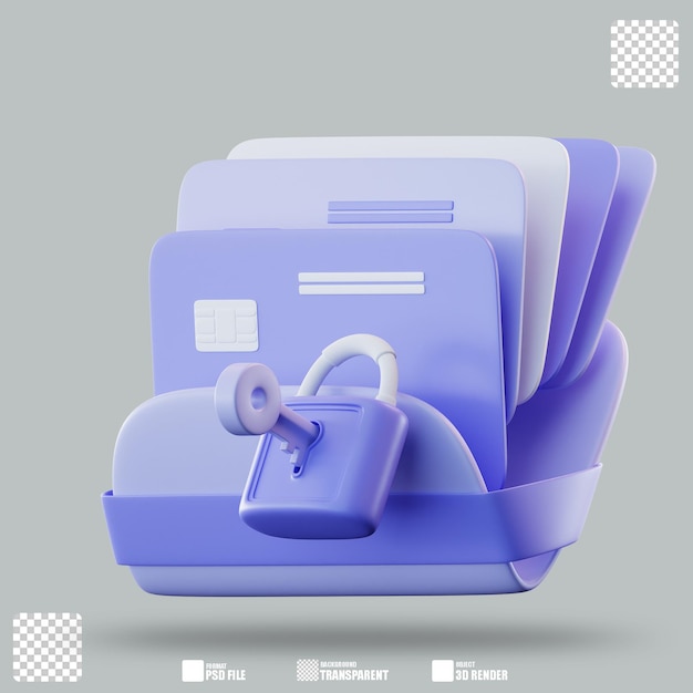 Ilustración 3D Clave de acceso al pago 2
