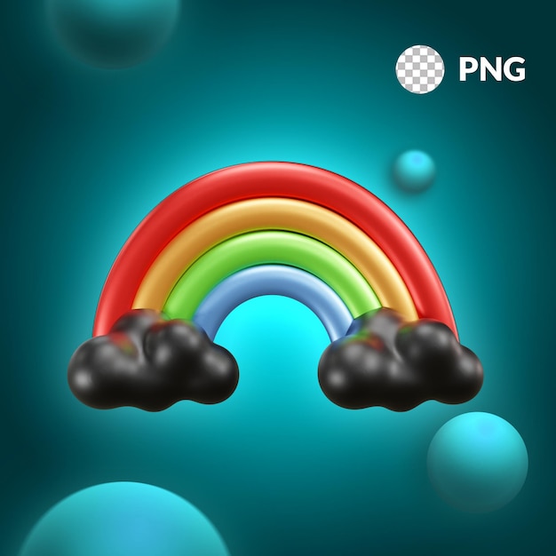 Ilustración 3d del clima de la nube del arco iris