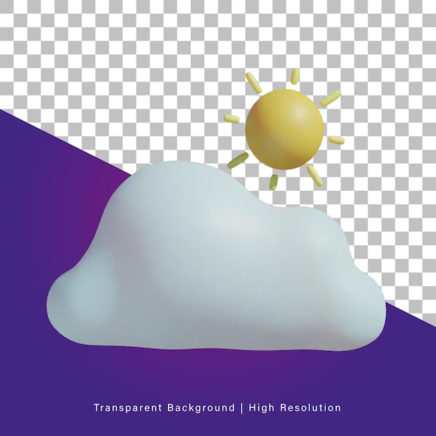 Ilustración 3D de cludy sunny