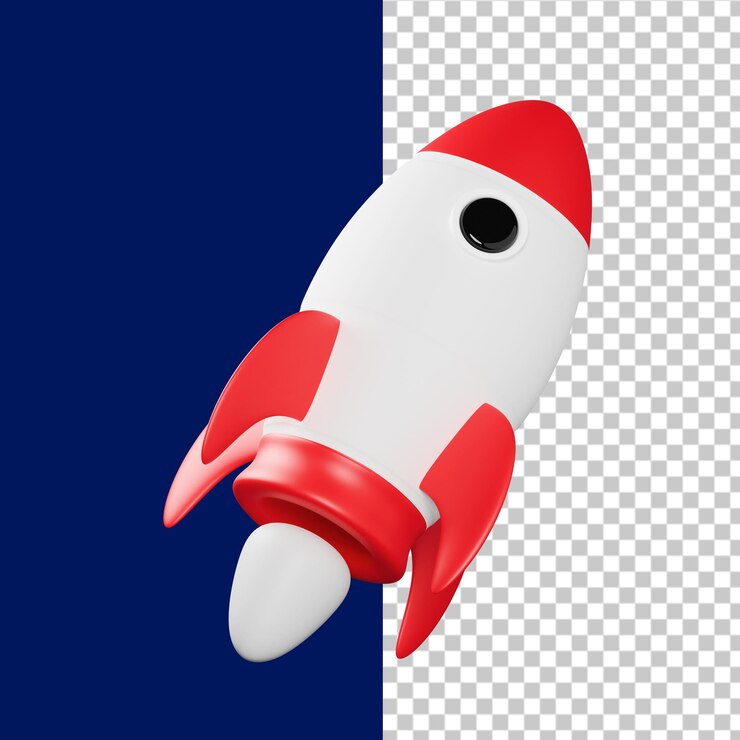 Ilustración 3d de cohete