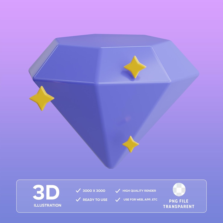 Ilustración 3D del collar de diamantes de PSD