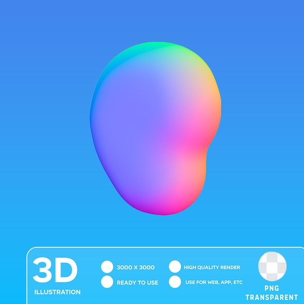 PSD ilustración 3d de color con gradiente de forma abstracta de psd
