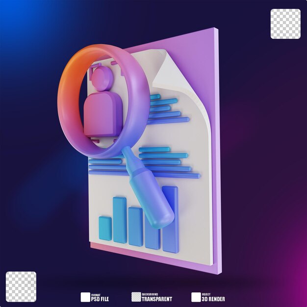 Ilustración 3D colorida carta de trabajo 3