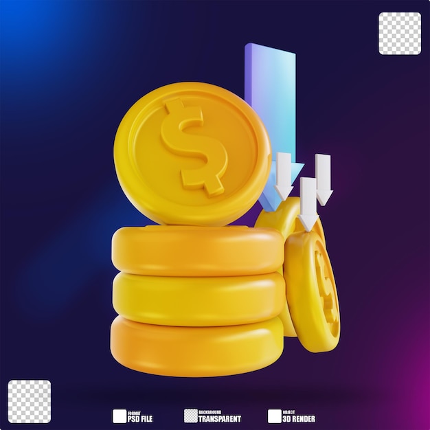 Ilustración 3d colorido retirar dinero 3