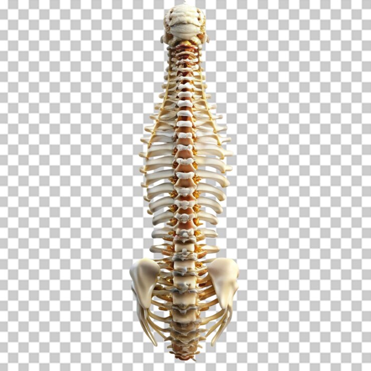 PSD ilustración 3d de una columna vertebral humana en un fondo transparente