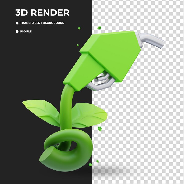 PSD ilustración 3d de combustible ecológico adecuada para conceptos ecológicos e ilustraciones de energía renovable