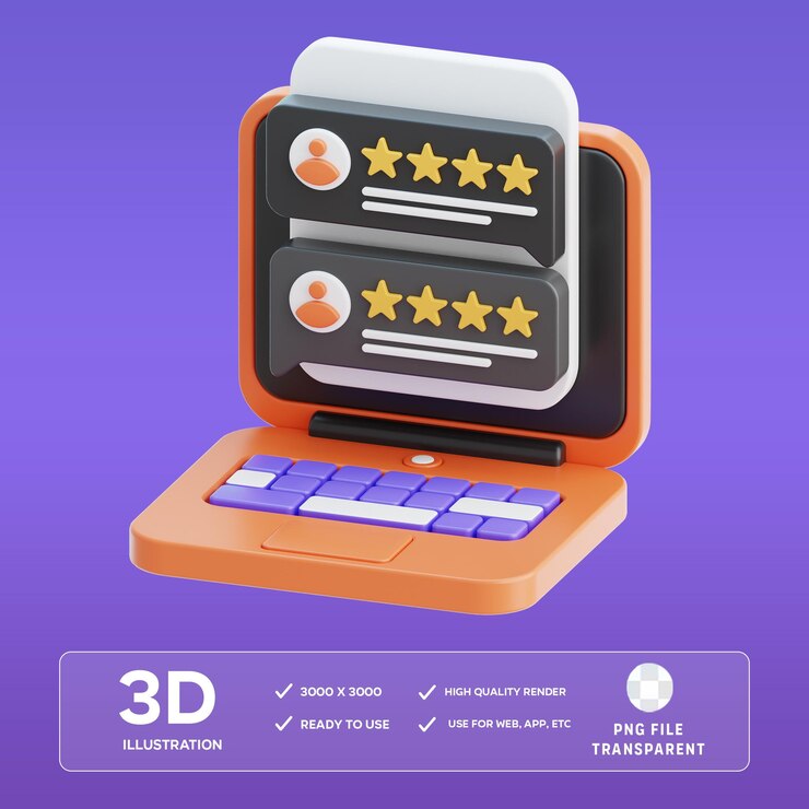 PSD ilustración 3d de los comentarios de los clientes de psd