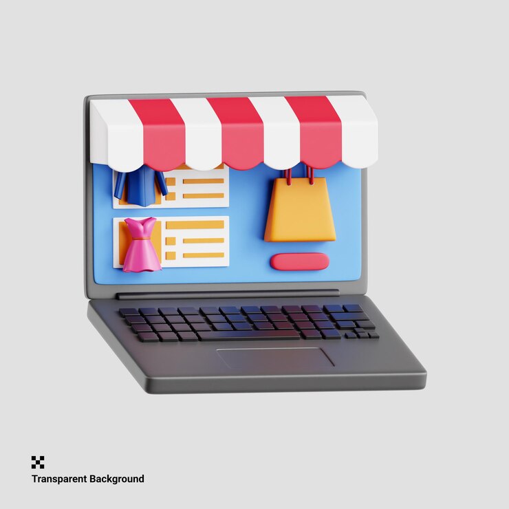 PSD ilustración 3d de un comercio electrónico cyber monday
