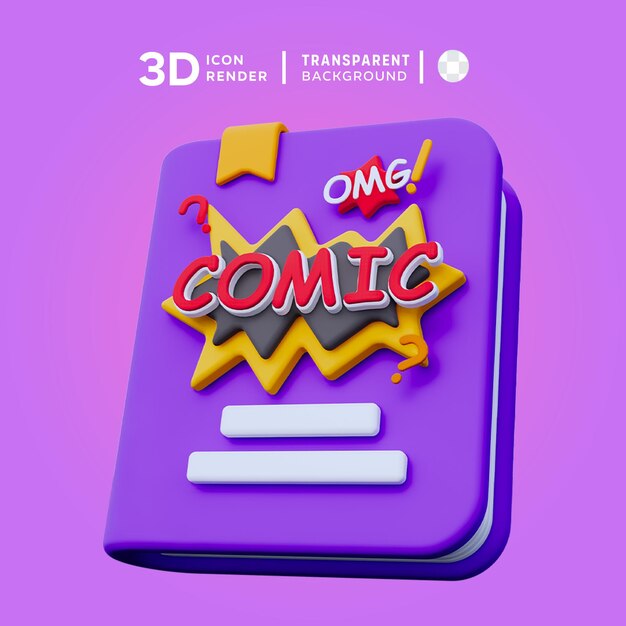 PSD ilustración 3d de cómics en formato psd