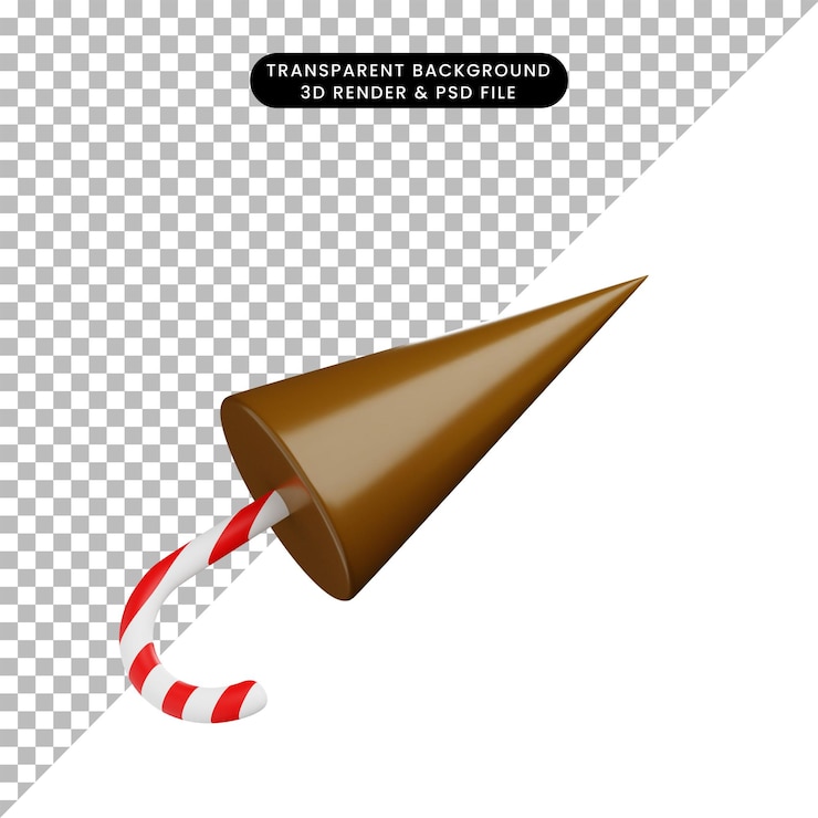 PSD ilustración 3d de comida candy cane