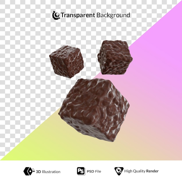 Ilustración 3d de comida de chocolate realista