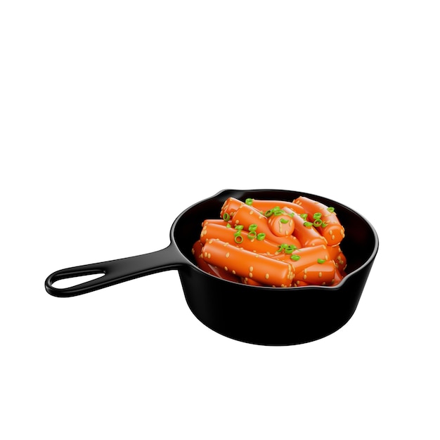 PSD ilustración 3d de comida coreana