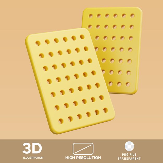 Ilustración 3D de la comida de las galletas PSD