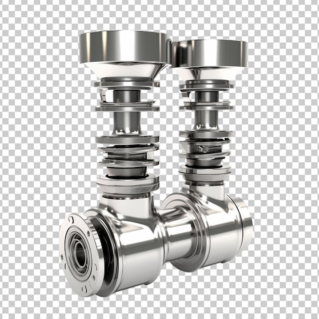 Ilustración en 3D de los componentes del motor del automóvil