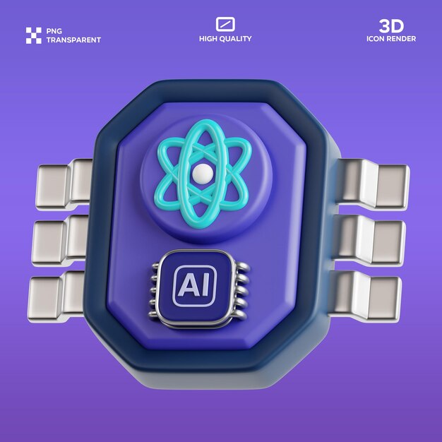 Ilustración 3D de computación cuántica en PSD