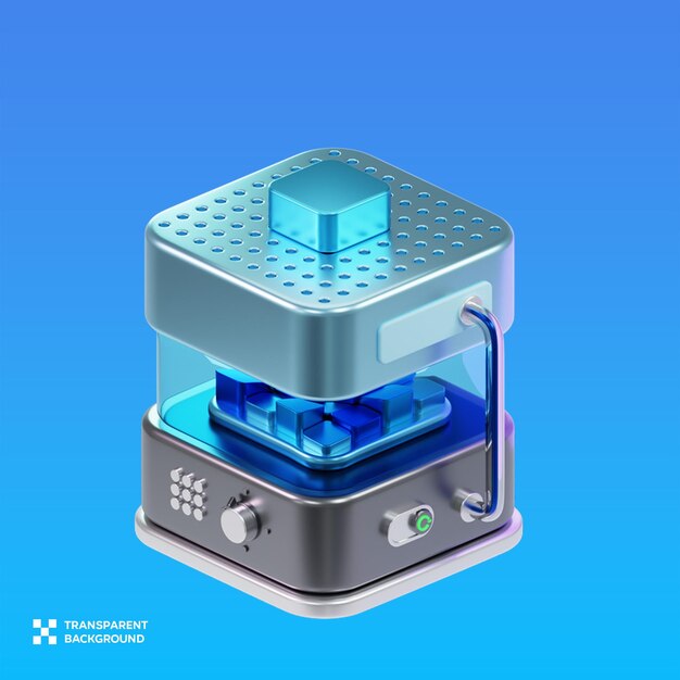 Ilustración 3D de la computadora PSD