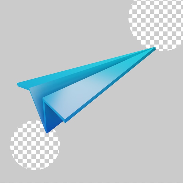 Ilustración 3d del concepto de avión de papel