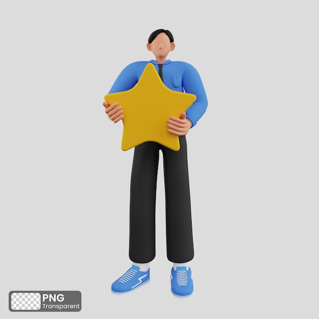 Ilustración 3D del concepto de calificación de revisión del cliente