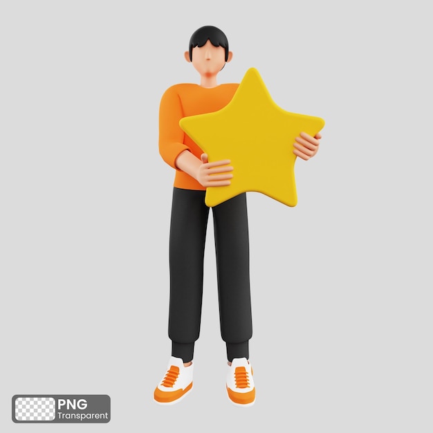 Ilustración 3D del concepto de calificación de revisión del cliente