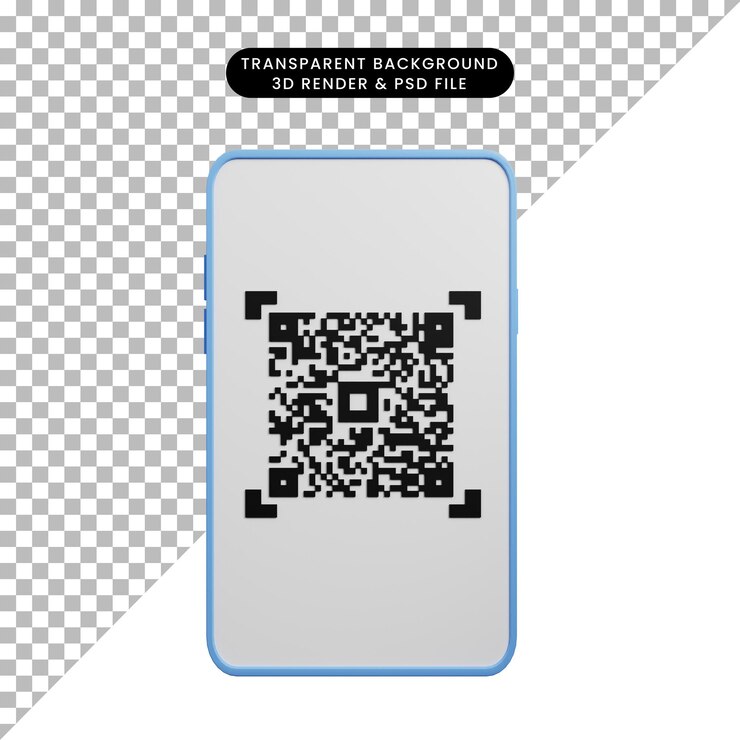 PSD ilustración 3d de concepto de pago smartphone con código de barras