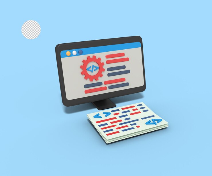 PSD ilustración 3d de la configuración de la aplicación en curso