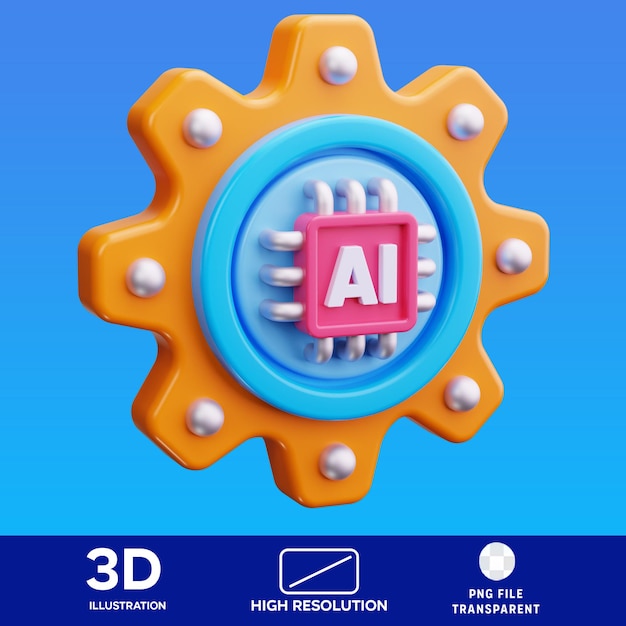 Ilustración 3D de la configuración de la inteligencia artificial de PSD