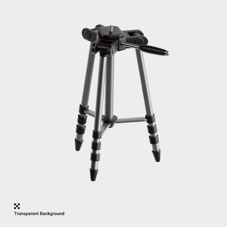 PSD ilustración 3d de la configuración del trípode para la grabación de video estable