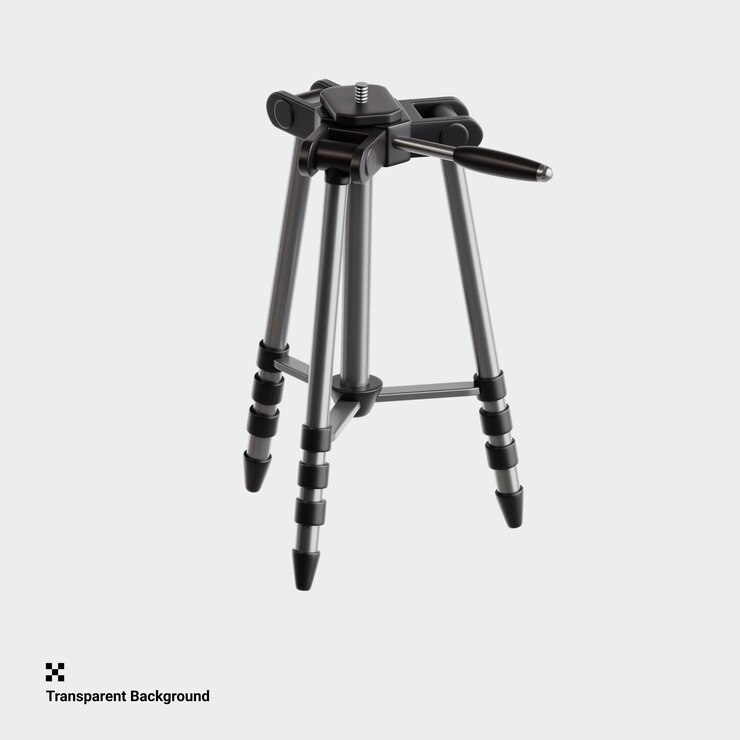 PSD ilustración 3d de la configuración del trípode para la grabación de video estable