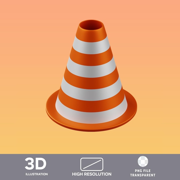 Ilustración 3D del cono de carretera PSD