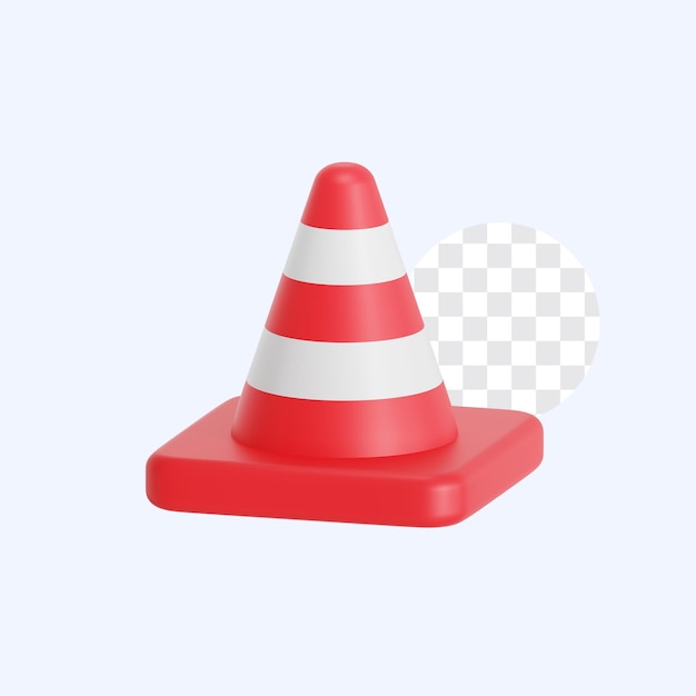 Ilustración 3D del cono de tráfico