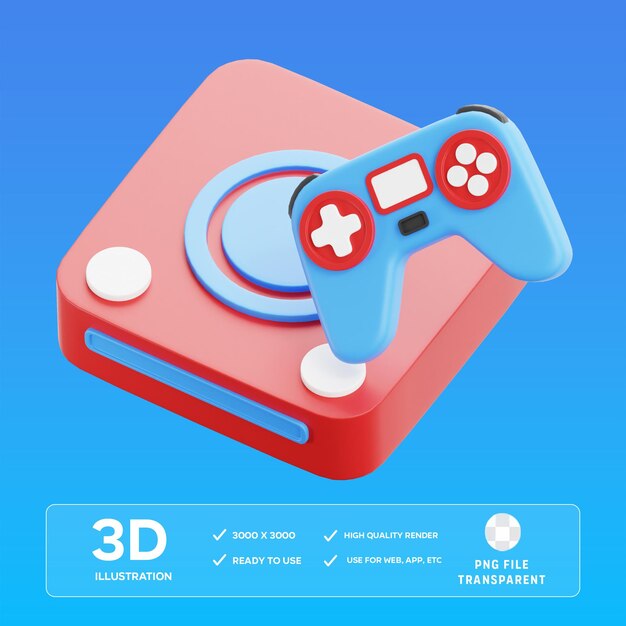 Ilustración 3D de la consola de juegos PSD