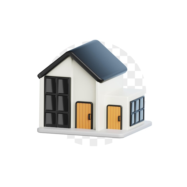 Ilustración 3D de la construcción de casas modernas
